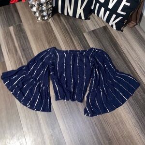 Floria  Elegant Navy Blue Women's Top